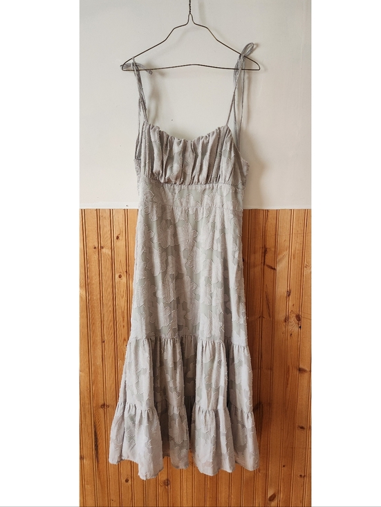 Tiered Sage Green LuLus Sleeveless Midi Dress - Picture 7 of 7